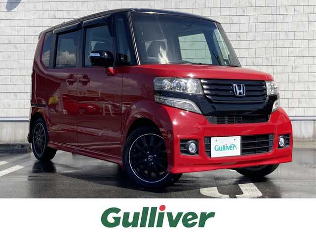 ホンダ Ｎ ＢＯＸ 2トーン カスタム G ターボAパッケージ 静岡県 2014(平26)年 7.5万km ミラノレッド シティブレーキアクティブシステム/ギャザースエントリーナビ（VXM-145C）/   AM FM CD SD USB/バックカメラ/ETC/両側パワースライドア/あんしんパッケージ/クルーズコントロール/HIDヘッドライト/オートライト/LEDルームランプ/アイドリングストップ/パドルシフト/ステアリングスイッチ/ベンチシート/ブラックホイール/スマートキー/2トーンカラースタイル