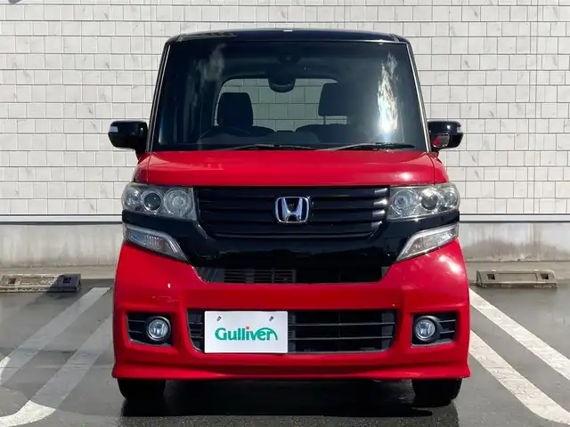 ホンダ Ｎ ＢＯＸ 2トーン カスタム G ターボAパッケージ 静岡県 2014(平26)年 7.5万km ミラノレッド シティブレーキアクティブシステム/ギャザースエントリーナビ（VXM-145C）/   AM FM CD SD USB/バックカメラ/ETC/両側パワースライドア/あんしんパッケージ/クルーズコントロール/HIDヘッドライト/オートライト/LEDルームランプ/アイドリングストップ/パドルシフト/ステアリングスイッチ/ベンチシート/ブラックホイール/スマートキー/2トーンカラースタイル