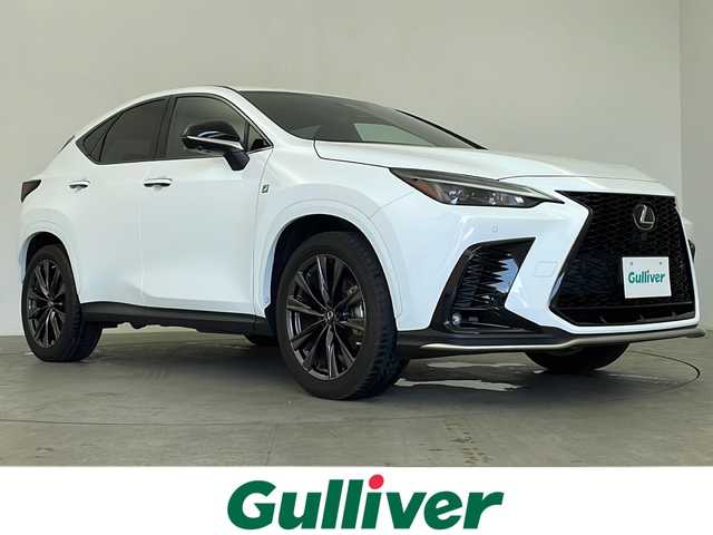 レクサス ＮＸ 350h Fスポーツ 鹿児島県 2022(令4)年 3.1万km ホワイトノーヴァガラスフレーク サンルーフ　/純正ディスプレイオーディオ/（フルセグ/Bluetooth）/パノラミックビューモニター　/レーダークルーズコントロール　/ブラインドスポットモニター　/パドルシフト　/シートヒーター　/パワーシート　/ヘッドアップディスプレイ/ビルドインＥＴＣ2.0/シートベンチレーション/電動リアゲート/オートホールド/電動パーキングブレーキ/プリクラッシュセーフティ/レーンキープアシスト/プッシュスタートボタン/スペアキー２本/保証書