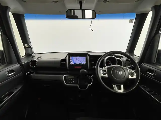 ホンダ Ｎ ＢＯＸ G ターボ Lパッケージ 群馬県 2015(平27)年 8.5万km スマートブラック 社外ナビ　バックカメラ　パワースライドドア　クルーズコントロール　横滑り防止　パドルシフト　オートエアコン　ステアリングスイッチ　パワーウインドウ　スマートキー　プッシュスタート　禁煙車