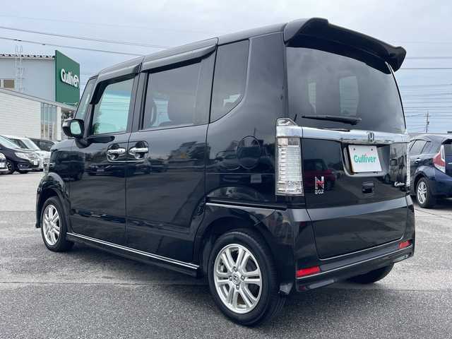 ホンダ Ｎ ＢＯＸ カスタム G Lパッケージ 富山県 2013(平25)年 5.8万km クリスタルブラックパール ワンオーナー/禁煙車/社外メモリナビ/型式：NX502/【ワンセグTV/CD/DVD/USB/ipod/AUX】/プッシュスタート/スマートキー×２/片側パワースライドドア/純正アルミホイール/純正フロアマット/オートライト/アイドリングストップ/オートエアコン/ドアバイザー