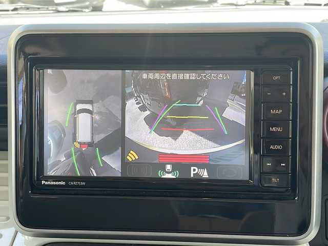 スズキ スペーシア HYBRID X 沖縄県 2020(令2)年 5.1万km シフォンアイボリーM ワンオーナー/純正ナビ（CN-RZ753W）/　（AM/FM/CD/DVD/BT）/フルセグTV/全周囲カメラ/セーフティサポート/・デュアルセンサーブレーキサポート/・誤発進抑制機能/・車線逸脱警報機能/・ふらつき警報機能/・ハイビームアシスト/・後退時ブレーキサポート/・リアパーキングセンサー/ヘッドアップディスプレイ/ビルトインETC/両側パワースライドドア/シートヒーター/純正フロアマット/スペアキー×1/取扱説明書/保証書