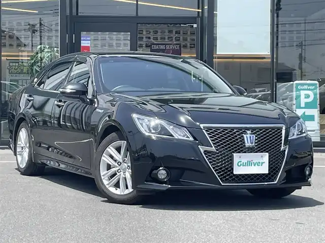 トヨタ クラウン ハイブリッド アスリートS 茨城県 2015(平27)年 2.9万km プレシャスブラックパール 純正ナビ/【AM・FM・CD・DVD・HDD・USB・BT・TV】/パワーシート/シートヒーター/ステアリングヒーター/クルコン/ETC/Bカメラ/前方ドラレコ/オートライト/Fフォグ/LEDライト/ステリモ/純正フロアマット/純正アルミホイール/MTモード付AT/横滑り防止装置