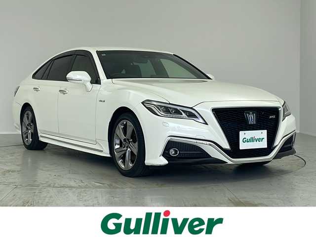トヨタ クラウン ハイブリッド RS アドバンス 茨城県 2019(令1)年 4.6万km ホワイトパールクリスタルシャイン フルセグメーカーナビ　/Ｂｌｕｅｔｏｏｔｈ　/ＣＤ／ＤＶＤ　/ＵＳＢ　/ブラインドスポットモニター　/電動パーキングブレーキ　/ブレーキホールド　/ステアリングヒーター　/前席シートヒーター　/ＨＵＤ/バックカメラ/ＥＴＣ２．０/ドライブレコーダー/純正フロアマット/純正アルミホイール/３眼ＬＥＤヘッドライト/オートハイビーム/トヨタセーフティセンス