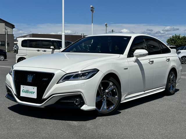 トヨタ クラウン ハイブリッド RS アドバンス 奈良県 2019(令1)年 4.6万km ホワイトパールクリスタルシャイン フルセグメーカーナビ　/Ｂｌｕｅｔｏｏｔｈ　/ＣＤ／ＤＶＤ　/ＵＳＢ　/ブラインドスポットモニター　/電動パーキングブレーキ　/ブレーキホールド　/ステアリングヒーター　/前席シートヒーター　/ＨＵＤ/バックカメラ/ＥＴＣ２．０/ドライブレコーダー/純正フロアマット/純正アルミホイール/３眼ＬＥＤヘッドライト/オートハイビーム/トヨタセーフティセンス
