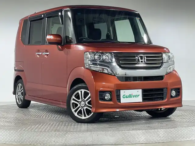 ホンダ Ｎ ＢＯＸ カスタム G Aパッケージ 神奈川県 2014(平26)年 5.1万km プレミアムフレイムオレンジM CTBA/純正7型SDナビゲーション【VXM-145VSi】/・BT/ワンセグTV/SD/CD/DVD/バックカメラ/両側電動スライドドア/ECON/スマートキー/プッシュスタートボタン/ステアリングスイッチ/Autoライト/HIDヘッドライト/シートリフター/電動格納ミラー/ウィンカーミラー/純正フロアマット/純正ドアバイザー/純正14インチアルミホイール