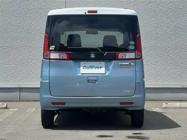 スズキ スペーシア X 秋田県 2014(平26)年 6.7万km フィズブルーパールメタリック/ホワイト ４WD/社外オーディオ（AM/FM/CD)/片側パワースライドドア/スマートキー/アイドリングストップ/プッシュスタート/運転席シートヒーター/ビルトインETC/純正フロアマット/純正ドアバイザー/オートエアコン/パワーステアリング/パワーウィンドウ/ヘッドライトレベライザー/盗難防止装置/電動格納ミラー/キーレスエントリー/保証書/取扱説明書/記録簿