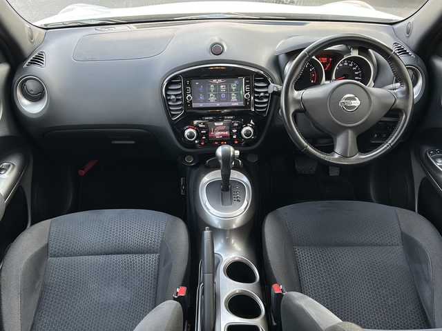 日産 ジューク 15RX Vセレクション 鳥取県 2016(平28)年 5.8万km ブリリアントホワイトパール ワンオーナー/スマートキーx２個/プリクラッシュセーフティ/レーンデパーチャー/純正メモリナビ/フルセグ・Bluetooth/バックカメラ/Dモードエアコン/革巻ステアリング/キセノンライト/社外１７インチAW/ETCユニット/保証書・取説