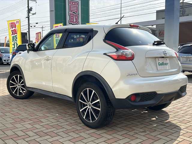 日産 ジューク 15RX Vセレクション 鳥取県 2016(平28)年 5.8万km ブリリアントホワイトパール ワンオーナー/スマートキーx２個/プリクラッシュセーフティ/レーンデパーチャー/純正メモリナビ/フルセグ・Bluetooth/バックカメラ/Dモードエアコン/革巻ステアリング/キセノンライト/社外１７インチAW/ETCユニット/保証書・取説