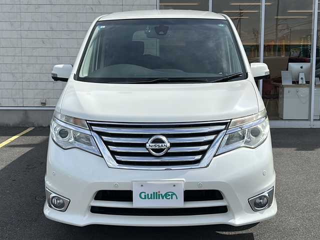 日産 セレナ HWS S HV Vセレ +Sefty 香川県 2015(平27)年 6.8万km ブリリアントホワイトパール 両側パワースライドドア/純正ナビ/（全方位カメラ/フルセグテレビ/CD/DVD/Bluetooth)/前後コーナーセンサー/LEDヘッドライト/オートライト/クルーズコントロール/オートエアコン/純正アルミホイール/純正フロアマット/ETC/プッシュスタート/スマートキー