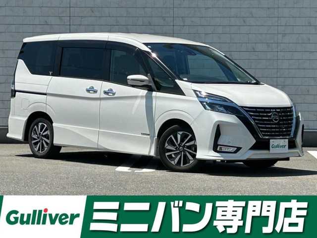 日産 セレナ ハイウェイスター 福岡県 2020(令2)年 7.4万km ブリリアントホワイトパール 純正10型SDナビ(フルセグTV/CD/DVD/BT)アラウンドビューモニターフリップダウンモニタープロパイロットエマージェンシーブレーキコーナーセンサーBSM両側パワスラドラレコETCUSBポート純正LEDヘッドライト純正フロアマット純正アルミホイール16インチスマートキープッシュスタート