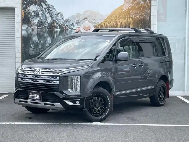 三菱 デリカＤ：５ G 長野県 2019(令1)年 7万km アイガーグレーM/ダイヤモンドブラックマイカ 切替４WDディーゼルターボ/TOYOオープンカントリータイヤ/RAYSアルミホイール/ベースキャリア/マッドガード/純正ナビ/フリップダウンモニター/バックカメラ/ETC/ドラレコ/Bluetooth/フルセグTV/両側パワースライドドア/ドアバイザー/オートホールド機能/電動パーキングブレーキ/追従機能付クルーズコントロール/パドルシフト/純正フロアマット/衝突被害軽減システム