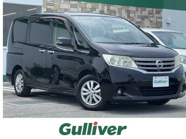 日産 セレナ 20G 徳島県 2011(平23)年 8.6万km スーパーブラック 社外7型ナビ　AVIC-MRZ99/　AM/FM/BT/フルセグ/DISC/両側電動スライドドア/ETC/バックカメラ/クルーズコントロール/スペアキー/スマートキー/プッシュスタート/アイドリングストップ/純正フロアマット/ドアバイザー/オートライト/フォグライト/純正15インチアルミホイール/ECO MODE/取扱説明書/新車時保証書