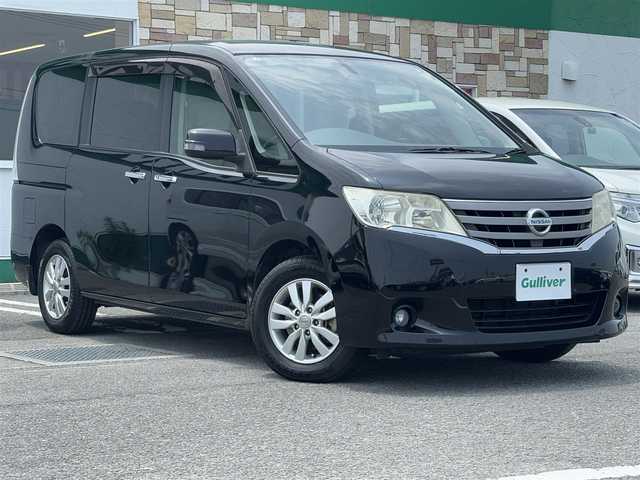 日産 セレナ 20G 徳島県 2011(平23)年 8.6万km スーパーブラック 社外7型ナビ　AVIC-MRZ99/　AM/FM/BT/フルセグ/DISC/両側電動スライドドア/ETC/バックカメラ/クルーズコントロール/スペアキー/スマートキー/プッシュスタート/アイドリングストップ/純正フロアマット/ドアバイザー/オートライト/フォグライト/純正15インチアルミホイール/ECO MODE/取扱説明書/新車時保証書