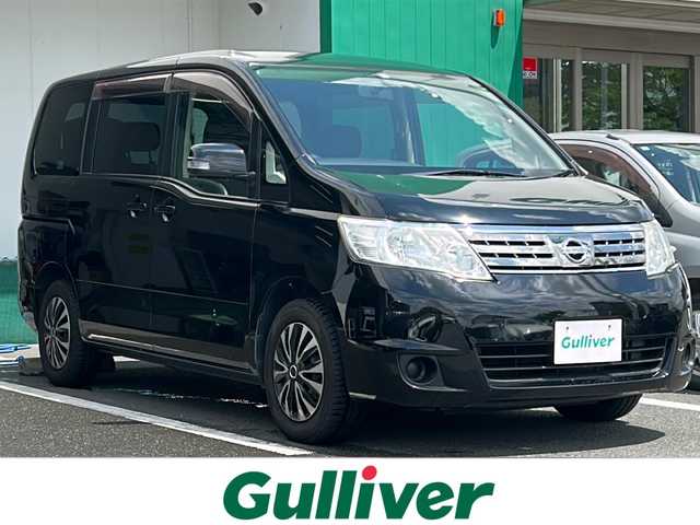 日産 セレナ 20S Vセレクション 京都府 2010(平22)年 13.5万km スーパーブラック 純正HDDナビ/バックカメラ/パワースライドドア/スマートキー/HIDヘッドライト/ETC/革巻きステアリング