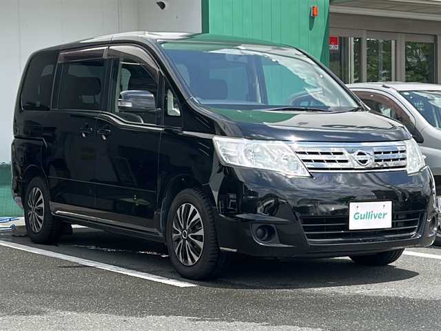 日産 セレナ 20S Vセレクション 京都府 2010(平22)年 13.5万km スーパーブラック 純正HDDナビ/バックカメラ/パワースライドドア/スマートキー/HIDヘッドライト/ETC/革巻きステアリング