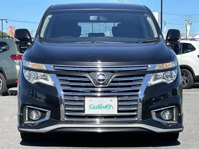 日産 エルグランド 250ハイウェイスター 道央・札幌 2014(平26)年 5.8万km ファントムブラック ４WD/ALPINE８インチナビ/CD/DVD/BT/フルセグ/横滑り防止装置/クルーズコントロール/バックカメラ/ビルトインETC/センターデフロック/ECOMODE/パワーバックドア/両側パワースライドドア/ハーフレザーシート/革巻きステアリング/ステアリングリモコン/MTモード付AT/プッシュスタート/スマートキー/LEDヘッドライト/オートライト/フォグランプ/電動格納ミラー/ウィンカーミラー/フロアマット/ドアバイザー