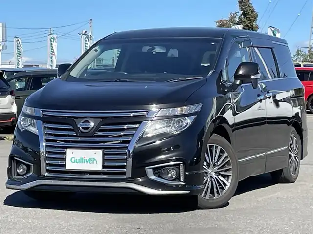 日産 エルグランド 250ハイウェイスター 道央・札幌 2014(平26)年 5.8万km ファントムブラック ４WD/ALPINE８インチナビ/CD/DVD/BT/フルセグ/横滑り防止装置/クルーズコントロール/バックカメラ/ビルトインETC/センターデフロック/ECOMODE/パワーバックドア/両側パワースライドドア/ハーフレザーシート/革巻きステアリング/ステアリングリモコン/MTモード付AT/プッシュスタート/スマートキー/LEDヘッドライト/オートライト/フォグランプ/電動格納ミラー/ウィンカーミラー/フロアマット/ドアバイザー