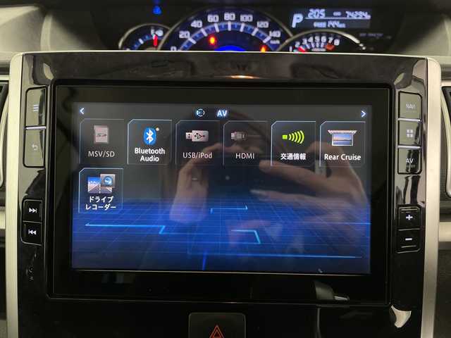 ダイハツ タント カスタム RS トップED SA Ⅲ 長野県 2018(平30)年 7.5万km ブラックマイカメタリック 4WD/ターボ/純正ナビ/（フルセグ/Bluetooth/CD/DVD/HDMI）/バックカメラ/両側電動スライドドア/ETC/前方ドラレコ/運転席シートヒーター/衝突軽減ブレーキ/車線逸脱防止/テレビキャンセラー/LEDヘッドライト/ドアバイザー/後席サンシェード/ステアリングスイッチ/ISOFIX/ハーフレザーシート/スマートキー/スペアキー