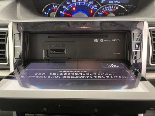 ダイハツ タント カスタム RS トップED SA Ⅲ 長野県 2018(平30)年 7.5万km ブラックマイカメタリック 4WD/ターボ/純正ナビ/（フルセグ/Bluetooth/CD/DVD/HDMI）/バックカメラ/両側電動スライドドア/ETC/前方ドラレコ/運転席シートヒーター/衝突軽減ブレーキ/車線逸脱防止/テレビキャンセラー/LEDヘッドライト/ドアバイザー/後席サンシェード/ステアリングスイッチ/ISOFIX/ハーフレザーシート/スマートキー/スペアキー