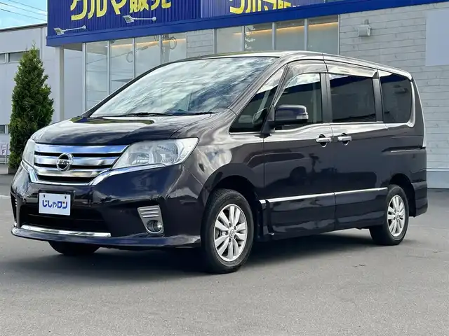 日産 セレナ ハイウェイスター Vセレクション 道北・旭川 2013(平25)年 9.7万km オーロラモーヴ (株)IDOMが運営する【じしゃロン旭川店】の自社ローン専用車両になります。こちらは現金またはオートローンご利用時の価格です。自社ローンご希望の方は別途その旨お申付け下さい/ /・純正ナビ（CD/DVD/SD/BT/フルセグ）/・バックカメラ/・ビルトインETC/・両側パワースライドドア/・フォグランプ/・スマートキー 2個