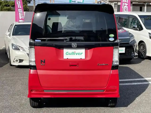 ホンダ Ｎ ＢＯＸ 2トーン カスタム G ターボAパッケージ 大分県 2014(平26)年 9.6万km ミラノレッド ターボ/社外メモリナビ MDV-Z701/【フルセグ/DVD/BTオーディオ】/両側パワースライドドア/純正15インチアルミホイール/シティブレーキアクティブシステム/クルーズコントロール/ETC/HIDヘッドライト/フォグランプ/オートライト/レザーステアリング/ステアリングリモコン/チルトステアリング/運転席シートリフター/ウインカーミラー/横滑り防止装置/エンジンプッシュスタート/リアプライバシーガラス/ドアバイザー/フロアマット/電動格納ミラー/サイド&カーテン&Wエアバッグ/ABS/スマートキー×2/車両取説/ナビ取説