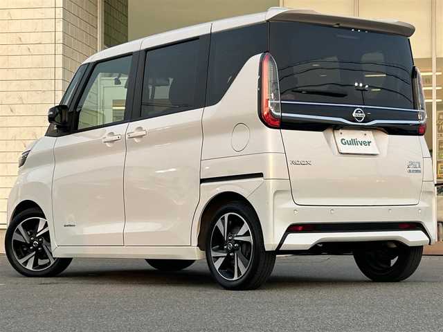 日産 ルークス HWS Gターボ アーバンクロム プロパイロットED 兵庫県 2022(令4)年 3.3万km ホワイトパール プロパイロット/純正9インチSDナビ/両側パワースライドドア/全方位モニター/バックカメラ/タイヤアングルガイド/エマージェンシーブレーキ/レーンキープアシスト/先行車発進知らせ/ふらつき警報/FOGランプ/革巻きステアリング/ウィンカーミラー