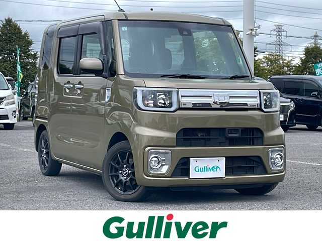 ダイハツ ウェイク G ターボ SA Ⅱ 道央・札幌 2017(平29)年 14.8万km オフビートカーキM ワンオーナー/４WD/寒冷地仕様/社外ポータブルナビ/CD/DVD/BT/スマートアシストIII/衝突被害軽減ブレーキ/横滑り防止装置/バックカメラ/盗難防止装置/アイドリングストップ/両側パワースライドドア/D席シートヒーター/ステアリングリモコン/革巻きステアリング/プッシュスタート/スマートキー/LEDヘッドライト/オートライト/フォグランプ/電動格納ミラー/純正フロアマット/スペアキー/AW付冬タイヤ積込/155/65/R14/2023年/山8mm