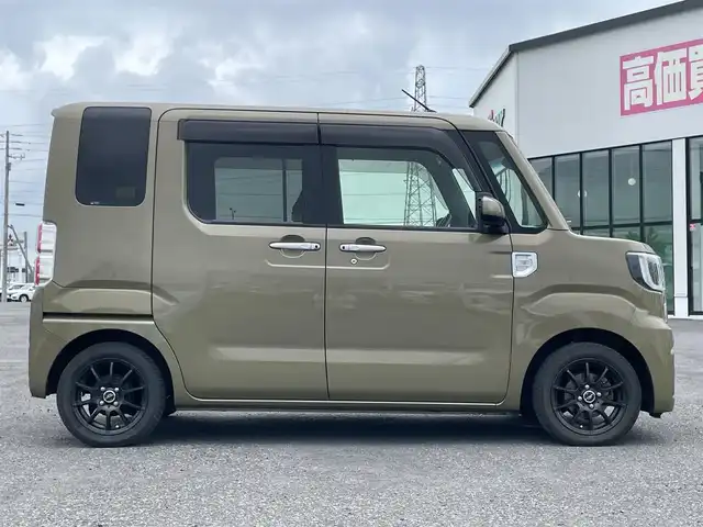 ダイハツ ウェイク G ターボ SA Ⅱ 道央・札幌 2017(平29)年 14.8万km オフビートカーキM ワンオーナー/４WD/寒冷地仕様/社外ポータブルナビ/CD/DVD/BT/スマートアシストIII/衝突被害軽減ブレーキ/横滑り防止装置/バックカメラ/盗難防止装置/アイドリングストップ/両側パワースライドドア/D席シートヒーター/ステアリングリモコン/革巻きステアリング/プッシュスタート/スマートキー/LEDヘッドライト/オートライト/フォグランプ/電動格納ミラー/純正フロアマット/スペアキー/AW付冬タイヤ積込/155/65/R14/2023年/山8mm