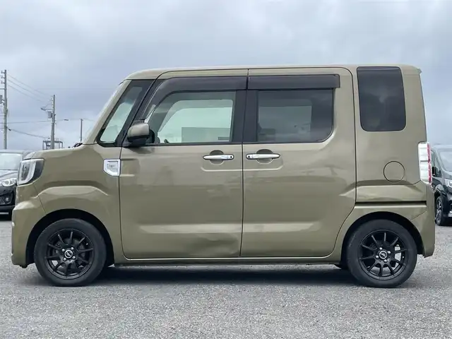 ダイハツ ウェイク G ターボ SA Ⅱ 道央・札幌 2017(平29)年 14.8万km オフビートカーキM ワンオーナー/４WD/寒冷地仕様/社外ポータブルナビ/CD/DVD/BT/スマートアシストIII/衝突被害軽減ブレーキ/横滑り防止装置/バックカメラ/盗難防止装置/アイドリングストップ/両側パワースライドドア/D席シートヒーター/ステアリングリモコン/革巻きステアリング/プッシュスタート/スマートキー/LEDヘッドライト/オートライト/フォグランプ/電動格納ミラー/純正フロアマット/スペアキー/AW付冬タイヤ積込/155/65/R14/2023年/山8mm