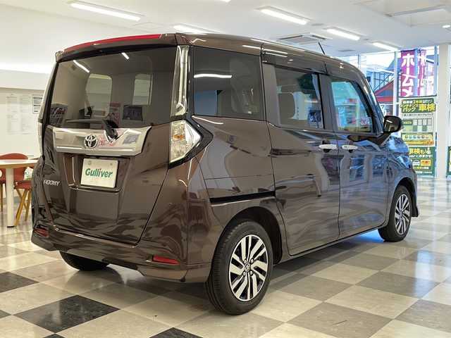 トヨタ ルーミー カスタムG 岐阜県 2022(令4)年 2.4万km プラムブラウンパールクリスタルシャイン 純正ナビゲーション/バックモニター/Bluetooth/フルセグ視聴/両側電動スライドドア/トヨタセーフティセンス/レーダークルーズコントロール/ＥＴC/ステアリングスイッチ/LEDヘッドライト/LEDフォグライト/オートハイビーム/オートライト/ブレーキホード/プッシュスタート/スマートキー/スペアキー/取扱説明書・記録簿