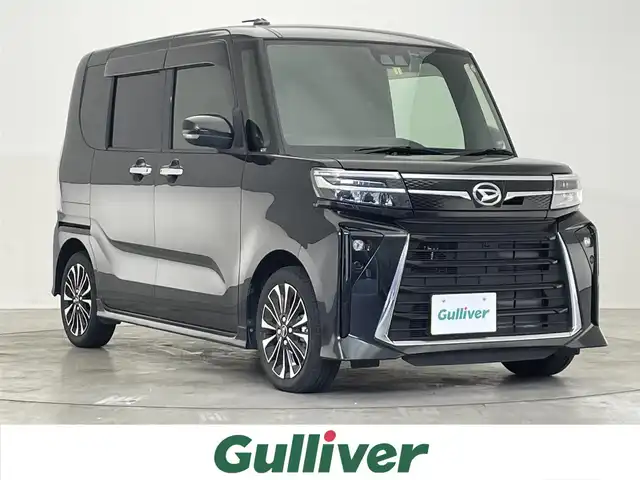 ダイハツ タント カスタム RS 滋賀県 2023(令5)年 1.7万km ブラックマイカメタリック 社外ナビ/CD/DVD/Bluetooth/フルセグテレビ/バックカメラ/両側パワースライドドア/ハーフレザーシート/D/N席シートヒーター /スマートアシスト/・衝突回避支援ブレーキ/・衝突警報機能/・ブレーキ抑制付誤発進抑制機能/・車線逸脱警報機能/・車線逸脱抑制制御機能/・路側逸脱警報機能/・先行車発進お知らせ機能/・標識認識機能/・コーナーセンサー/LEDヘッドライト/オートライト/ステアリングスイッチ/プッシュスタート /スマートキー/純正フロアマット
