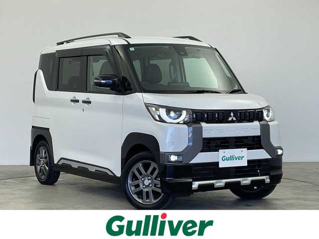 三菱 デリカミニ T プレミアム 群馬県 2024(令6)年 1.2万km アメジストブラック/シルキーホワイト 9型ナビ　全周囲カメラ　アダプティブクルーズコントロール　デジタルインナーミラー　4WD ルーフレール　ETC2.0 シートヒーター　衝突被害軽減ブレーキ　両側電動スライドドア　LED　禁煙車