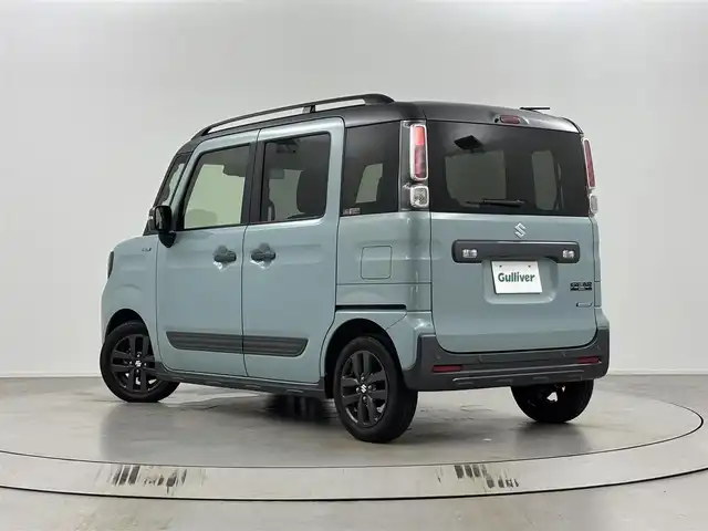 スズキ スペーシア ギア HYBRID XZ 埼玉県 2023(令5)年 3.9万km オフブルーメタリック/ガンメタリック2トーンルーフ 禁煙車　/社外ナビ(carrozzeria製　AVIC-RW113)　/両側パワースライドドア　/ツートンルーフ　/デュアルカメラブレーキサポート　/バックカメラ　/ビルトインＥＴＣ　/シートヒーターＤ＋Ｎ席　/純正フロアマット　/純正アルミホイール１４インチ/コーナーセンサー
