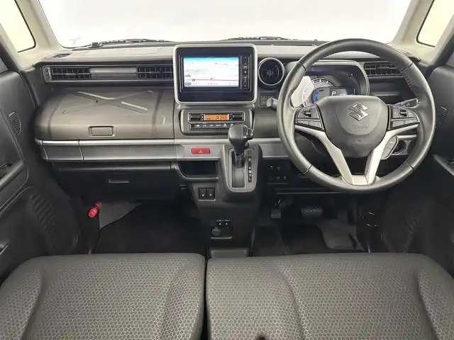 スズキ スペーシア ギア HYBRID XZ 埼玉県 2023(令5)年 3.9万km オフブルーメタリック/ガンメタリック2トーンルーフ 禁煙車　/社外ナビ(carrozzeria製　AVIC-RW113)　/両側パワースライドドア　/ツートンルーフ　/デュアルカメラブレーキサポート　/バックカメラ　/ビルトインＥＴＣ　/シートヒーターＤ＋Ｎ席　/純正フロアマット　/純正アルミホイール１４インチ/コーナーセンサー