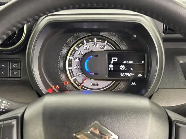 スズキ スペーシア ギア HYBRID XZ 埼玉県 2023(令5)年 3.9万km オフブルーメタリック/ガンメタリック2トーンルーフ 禁煙車　/社外ナビ(carrozzeria製　AVIC-RW113)　/両側パワースライドドア　/ツートンルーフ　/デュアルカメラブレーキサポート　/バックカメラ　/ビルトインＥＴＣ　/シートヒーターＤ＋Ｎ席　/純正フロアマット　/純正アルミホイール１４インチ/コーナーセンサー