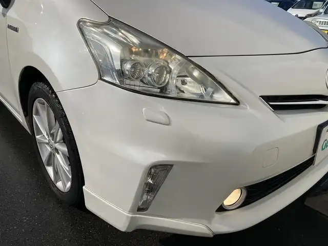 トヨタ プリウス α S ツーリングセレクション 静岡県 2014(平26)年 7.1万km ホワイトパールクリスタルシャイン ALPINE製8インチナビ(X008V)/　AM FM CD DVD Bluetooth SD/フルセグTV/LEDオートヘッドランプ/ヘッドライトウォッシャー/ステアリングスイッチ/純正17インチアルミホイール/スマートキー2本/パーキングアシスト/フロントフォグランプ/ワンオーナー/ビルトインETC/バックモニター
