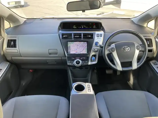 トヨタ プリウス α S ツーリングセレクション 静岡県 2014(平26)年 7.1万km ホワイトパールクリスタルシャイン ALPINE製8インチナビ(X008V)/　AM FM CD DVD Bluetooth SD/フルセグTV/LEDオートヘッドランプ/ヘッドライトウォッシャー/ステアリングスイッチ/純正17インチアルミホイール/スマートキー2本/パーキングアシスト/フロントフォグランプ/ワンオーナー/ビルトインETC/バックモニター
