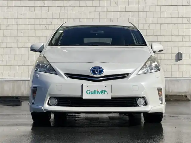 トヨタ プリウス α S ツーリングセレクション 静岡県 2014(平26)年 7.1万km ホワイトパールクリスタルシャイン ALPINE製8インチナビ(X008V)/　AM FM CD DVD Bluetooth SD/フルセグTV/LEDオートヘッドランプ/ヘッドライトウォッシャー/ステアリングスイッチ/純正17インチアルミホイール/スマートキー2本/パーキングアシスト/フロントフォグランプ/ワンオーナー/ビルトインETC/バックモニター