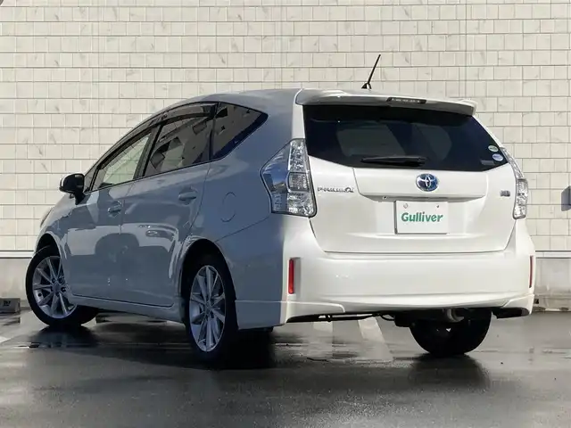 トヨタ プリウス α S ツーリングセレクション 静岡県 2014(平26)年 7.1万km ホワイトパールクリスタルシャイン ALPINE製8インチナビ(X008V)/　AM FM CD DVD Bluetooth SD/フルセグTV/LEDオートヘッドランプ/ヘッドライトウォッシャー/ステアリングスイッチ/純正17インチアルミホイール/スマートキー2本/パーキングアシスト/フロントフォグランプ/ワンオーナー/ビルトインETC/バックモニター