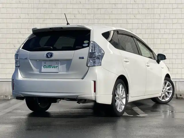 トヨタ プリウス α S ツーリングセレクション 静岡県 2014(平26)年 7.1万km ホワイトパールクリスタルシャイン ALPINE製8インチナビ(X008V)/　AM FM CD DVD Bluetooth SD/フルセグTV/LEDオートヘッドランプ/ヘッドライトウォッシャー/ステアリングスイッチ/純正17インチアルミホイール/スマートキー2本/パーキングアシスト/フロントフォグランプ/ワンオーナー/ビルトインETC/バックモニター