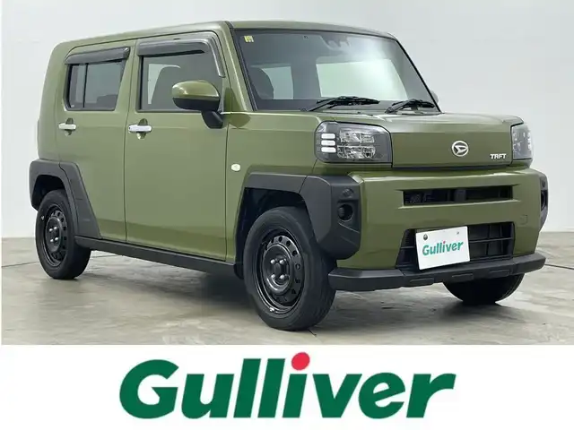 ダイハツ タフト X 岡山県 2020(令2)年 5.9万km フォレストカーキメタリック 社外SDナビ/（AMFM/BT/CD)/バックカメラ/ガラスルーフ/ETC/オートライト/LEDヘッドライト/コーナーセンサー/アイドリングストップ/社外シートカバー/サイド＆カーテンSRS/ISOFIX/チルトステアリング/D席シートリフター