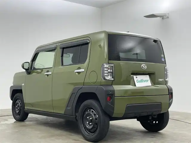 ダイハツ タフト X 岡山県 2020(令2)年 5.9万km フォレストカーキメタリック 社外SDナビ/（AMFM/BT/CD)/バックカメラ/ガラスルーフ/ETC/オートライト/LEDヘッドライト/コーナーセンサー/アイドリングストップ/社外シートカバー/サイド＆カーテンSRS/ISOFIX/チルトステアリング/D席シートリフター