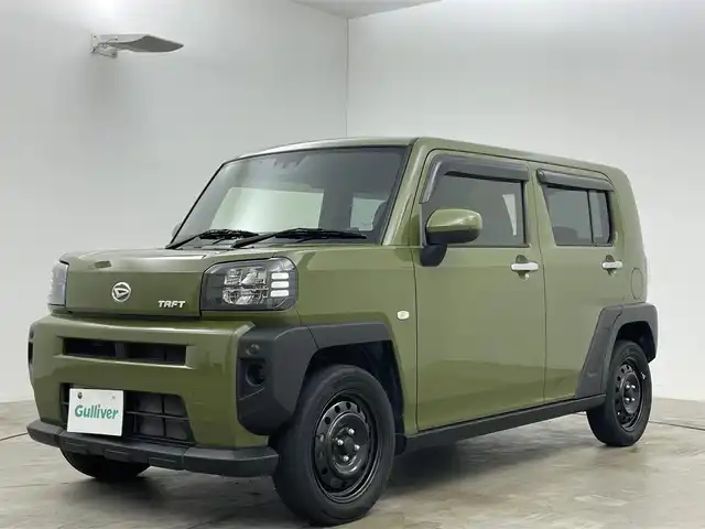 ダイハツ タフト X 岡山県 2020(令2)年 5.9万km フォレストカーキメタリック 社外SDナビ/（AMFM/BT/CD)/バックカメラ/ガラスルーフ/ETC/オートライト/LEDヘッドライト/コーナーセンサー/アイドリングストップ/社外シートカバー/サイド＆カーテンSRS/ISOFIX/チルトステアリング/D席シートリフター