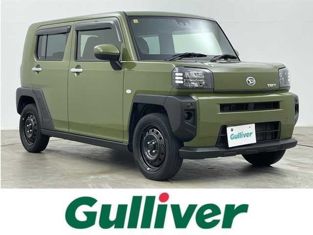 ダイハツ タフト X 道央・札幌 2020(令2)年 5.9万km フォレストカーキメタリック 社外SDナビ/（AMFM/BT/CD)/バックカメラ/ガラスルーフ/ETC/オートライト/LEDヘッドライト/コーナーセンサー/アイドリングストップ/社外シートカバー/サイド＆カーテンSRS/ISOFIX/チルトステアリング/D席シートリフター