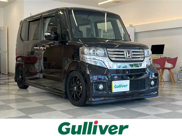 ホンダ Ｎ ＢＯＸ カスタム G ターボパッケージ 岐阜県 2013(平25)年 18.4万km プレミアムゴールドパープルパール 車高調節キット/ケンウッドSDナビ /フルセグTV/Bluetooth/バックカメラ/両側パワースライドドア/スマートキー/プッシュスタート/パドルシフト/前後ドライブレコーダー/LEDヘッドライト/LEDフォグライト/16インチアルミホイール/ETC