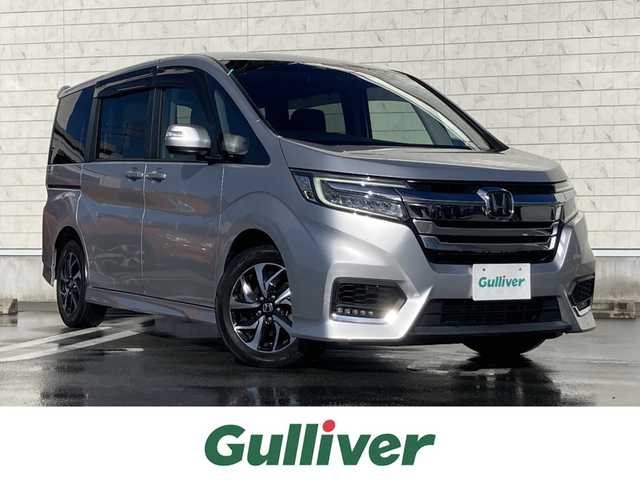 ホンダ ステップワゴン スパーダ ホンダセンシング 静岡県 2021(令3)年 5.4万km スーパープラチナメタリック HondaSENSING/純正9インチナビ(VXM-217VFNi)/　AM FM CD DVD Bluetooth SD USB AppleCarPlay/フルセグTV/LEDオートヘッドランプ/レーダークルーズコントロール/両側パワースライドドア/FABTECTシート/わくわくゲート/純正16インチアルミホイール/スマートキー2本/パドルシフト/リアサンシェード/純正フロアマット(前席ラバーマット付)/ワンオーナー/ビルトインETC2.0/バックモニター