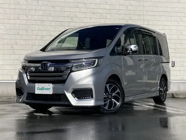 ホンダ ステップワゴン スパーダ ホンダセンシング 静岡県 2021(令3)年 5.4万km スーパープラチナメタリック HondaSENSING/純正9インチナビ(VXM-217VFNi)/　AM FM CD DVD Bluetooth SD USB AppleCarPlay/フルセグTV/LEDオートヘッドランプ/レーダークルーズコントロール/両側パワースライドドア/FABTECTシート/わくわくゲート/純正16インチアルミホイール/スマートキー2本/パドルシフト/リアサンシェード/純正フロアマット(前席ラバーマット付)/ワンオーナー/ビルトインETC2.0/バックモニター