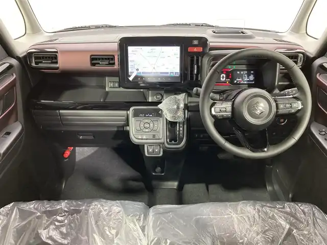 スズキ スペーシア カスタム HYBRID XS 大阪府 2024(令6)年 0.1万km未満 ピュアホワイトパール/ブラック2トーン 届出済未使用車 純正ナビ(フルセグ/Bluetooth) 360カメラ 衝突軽減 両側パワースライドドア レーダークルコン ハーフレザー シートヒーター ハンドルヒーター レーンアシスト 電格ミラー