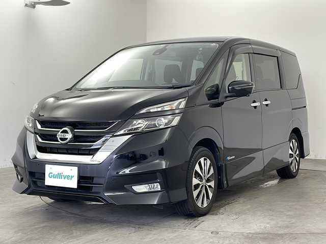 日産 セレナ ハイウェイスター Vセレクション 兵庫県 2017(平29)年 4.6万km ダイヤモンドブラック ・純正9インチSDナビ/CD/DVD/TV/BT/SD/・ビルトインETC/・アラウンドビューモニター/・両側パワースライドドア/・ハンズフリースライドドア/・クルーズコントロール/・パーキングアシスト/・前後ドライブレコーダー/・エマージェンシーブレーキ/・車線逸脱警報/・アイドリングストップ/・LEDヘッドライト/・オートライト/・プッシュスタート/・スマートキー